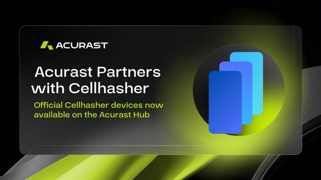 Partnership between Acurast and Cellhasher