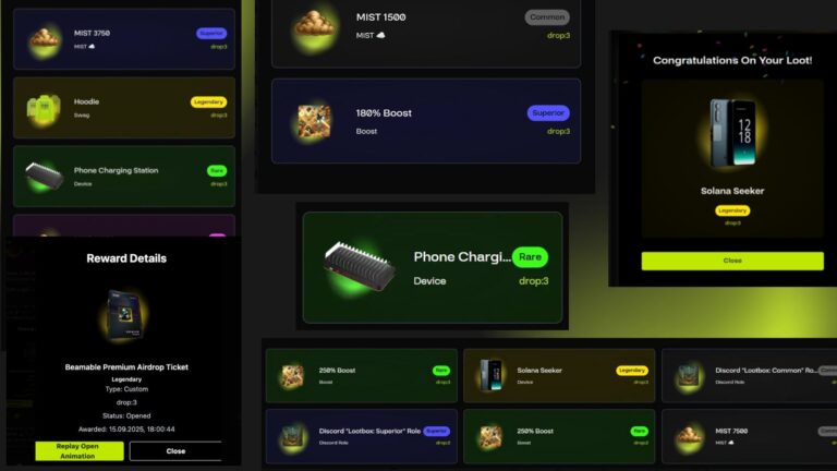 LOOTBOXES drop:3 claimed under 80 seconds