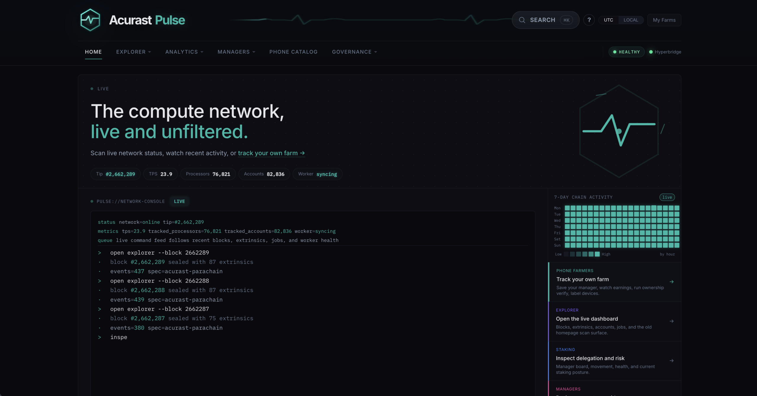 AcurastPulse dashboard