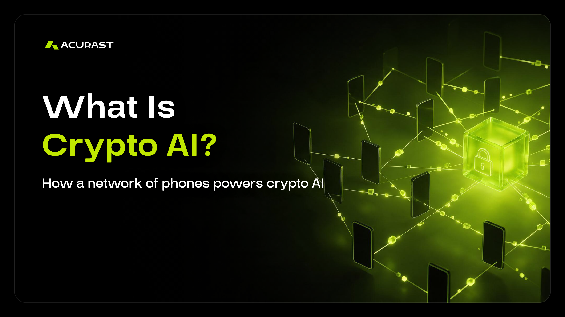 Illustration for an article on crypto AI and Acurast’s decentralized compute network powered by smartphones